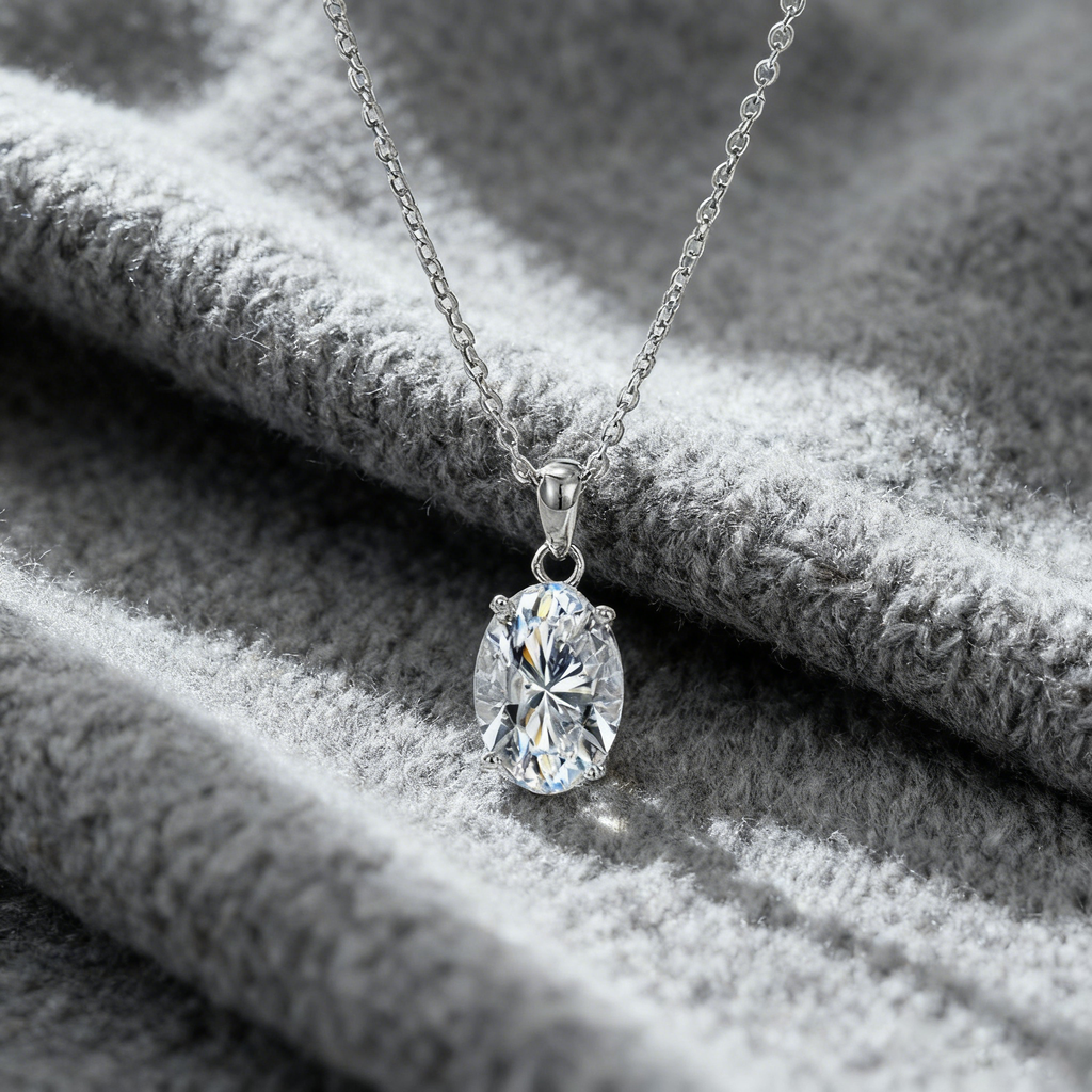 Classic Four-Prong Necklace – Sterling Silver & 6A Zircon