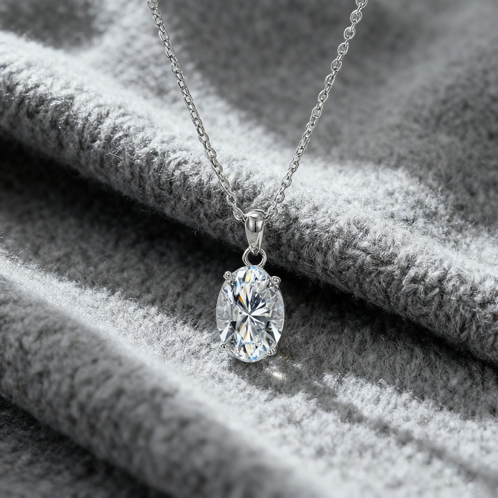 Classic Four-Prong Necklace – Sterling Silver & 6A Zircon