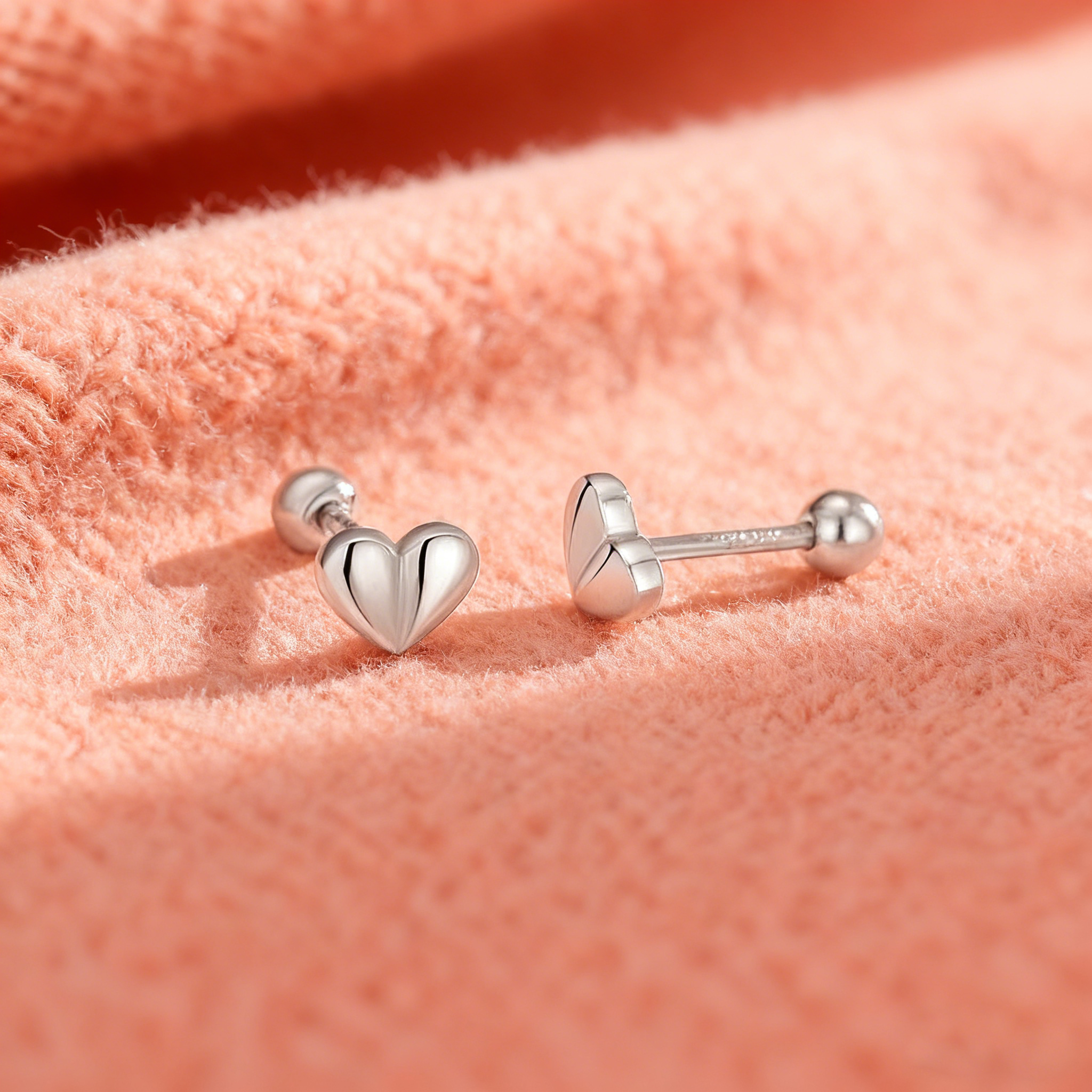 Tender Heart Outline Studs – S925 Silver, Warmth & Affection