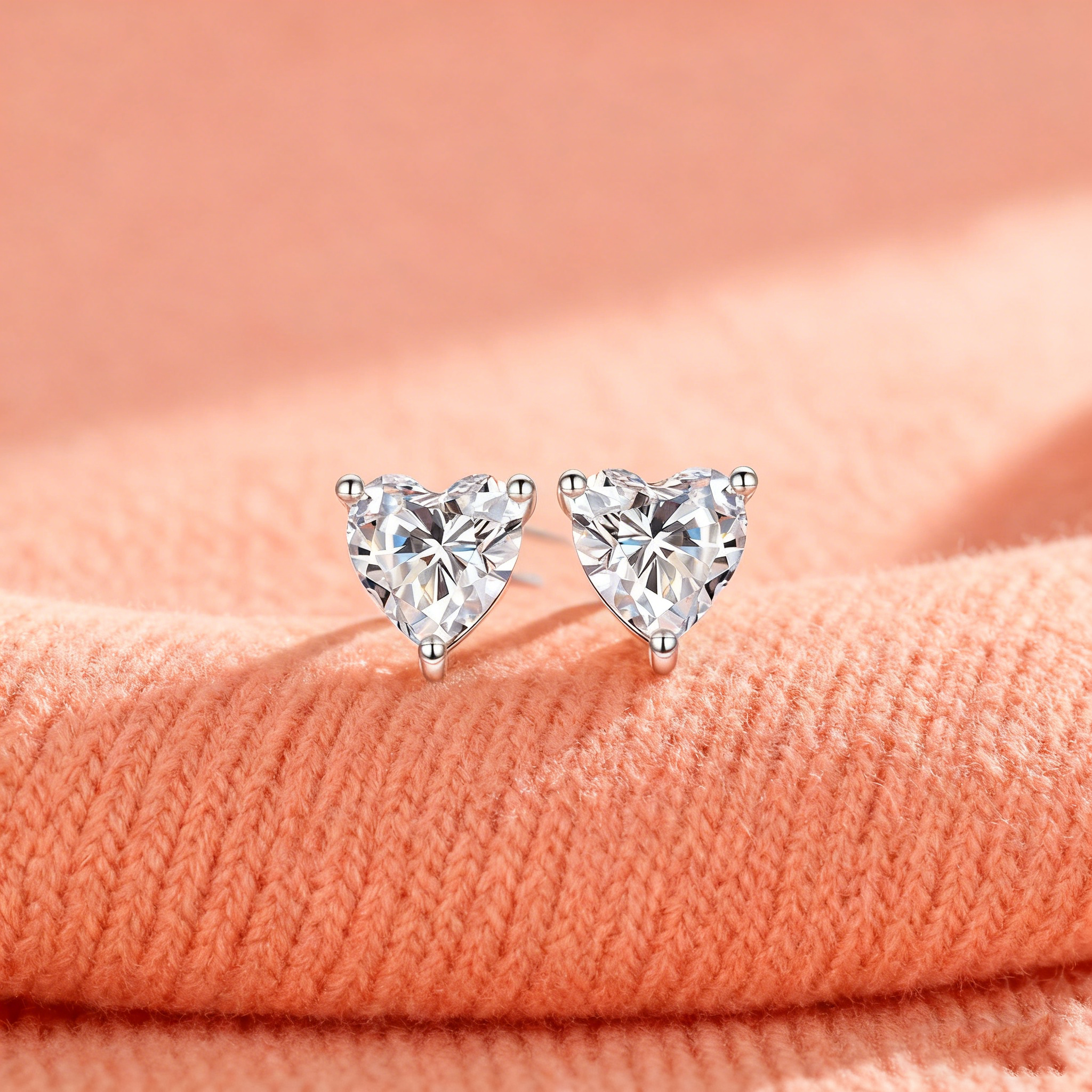 True Love Heart Studs – S925 Silver & 6A Zircon, Confession & Affection
