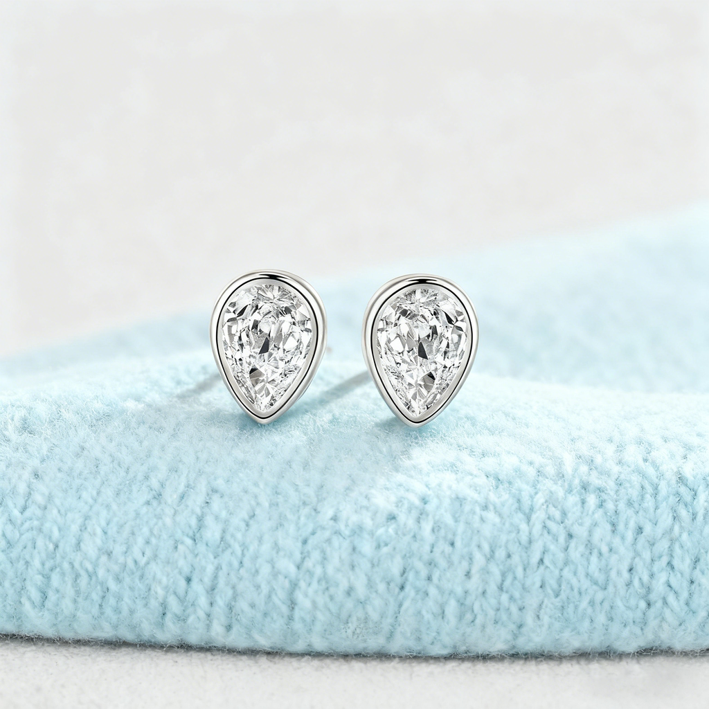 Radiant Teardrop Zircon Studs – S925 Silver, Grace & Warmth