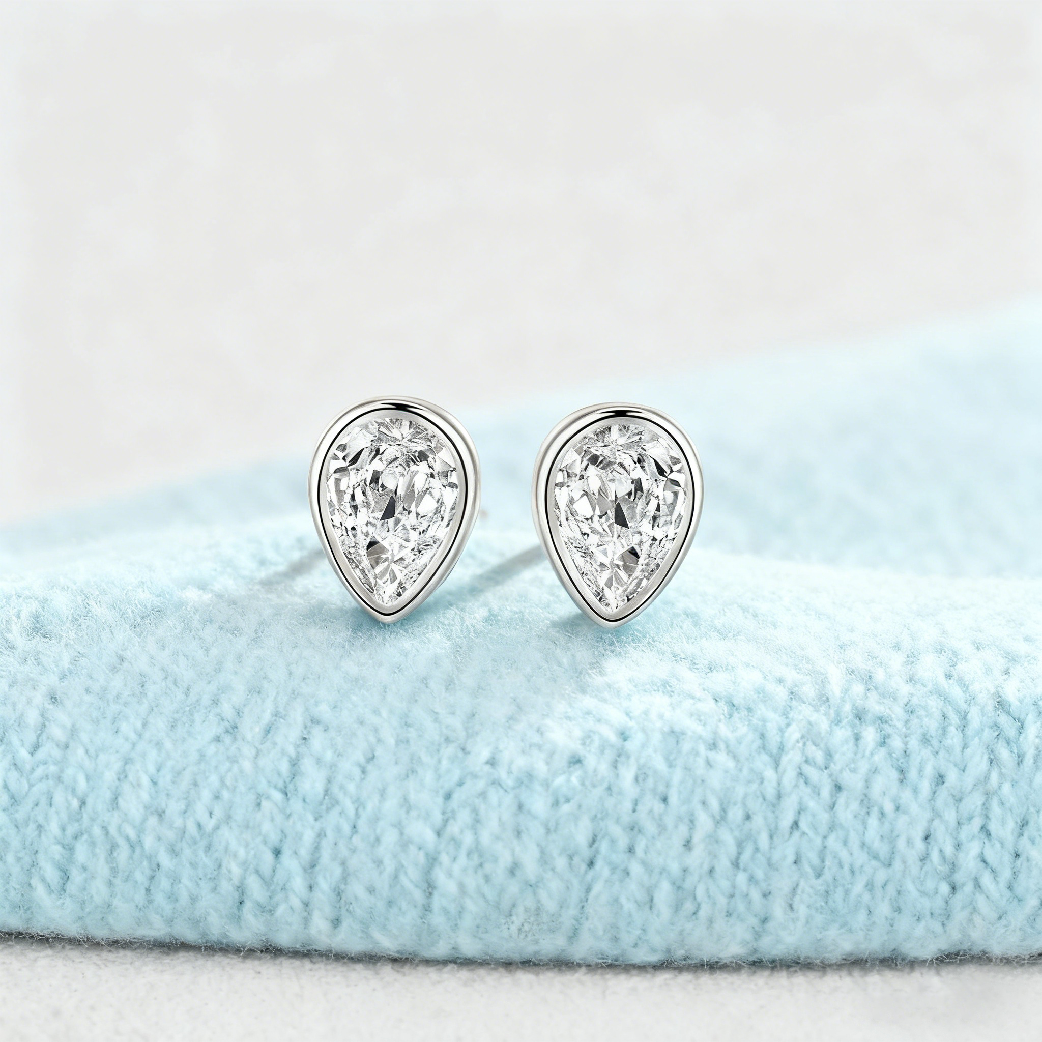 Radiant Teardrop Zircon Studs – S925 Silver, Grace & Warmth