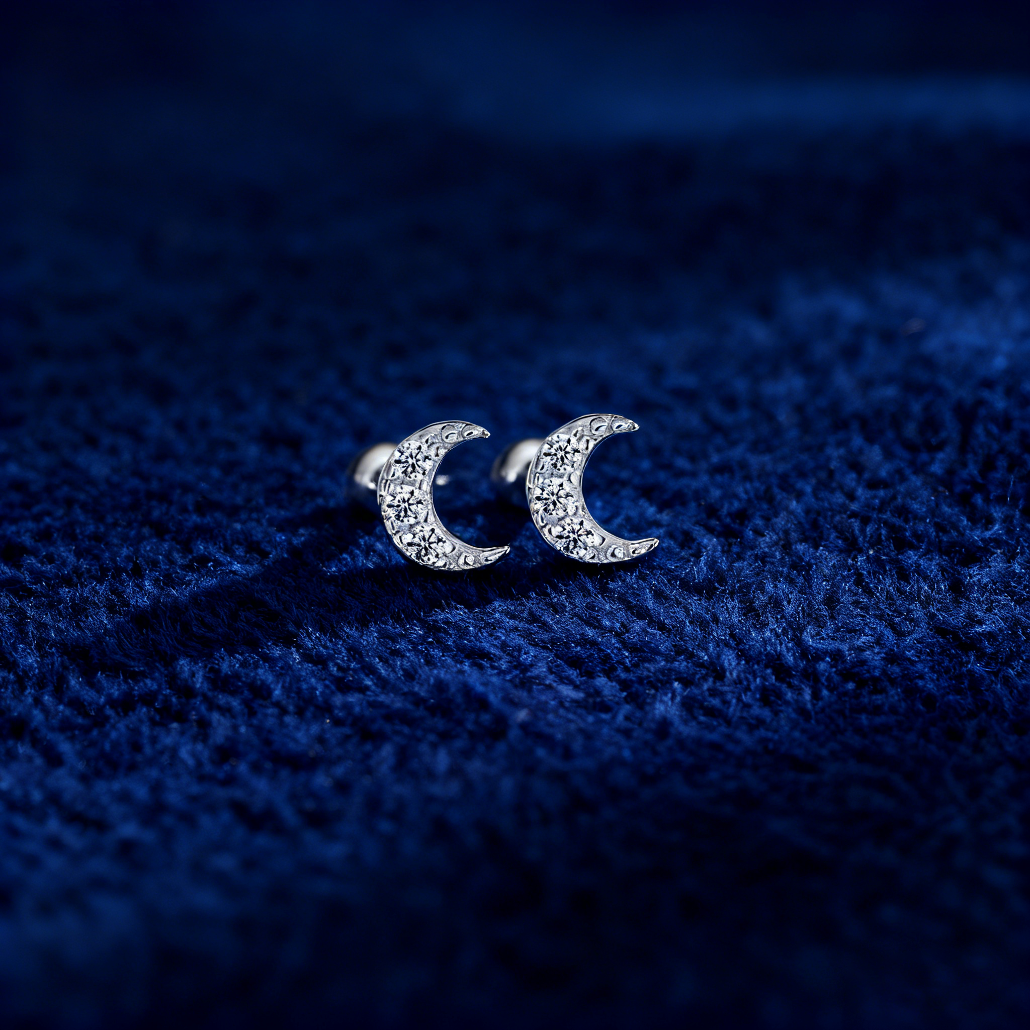 Moonlit Grace Zircon Studs – S925 Silver, Soft & Serene