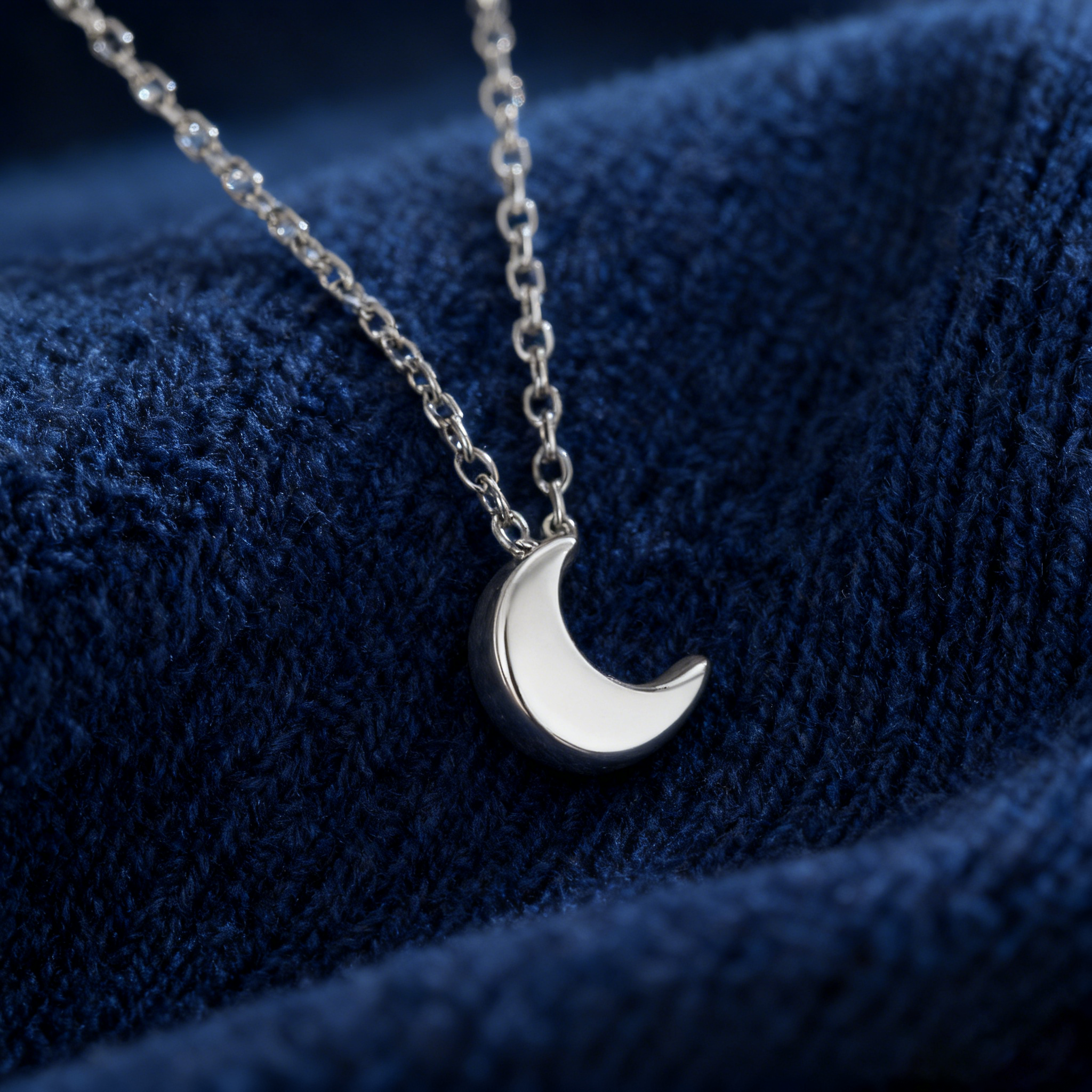 Luna Charm Necklace – Sterling Silver Moon