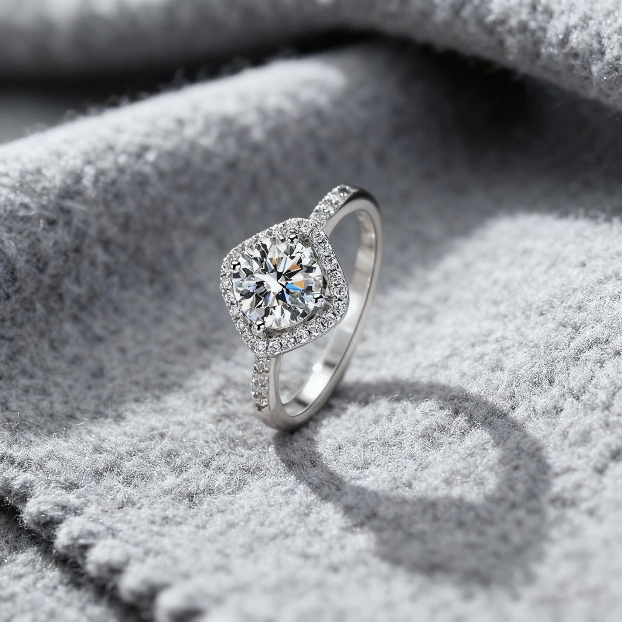 Pavé Square Zircon Ring – S925 Silver, Balance & Prosperity