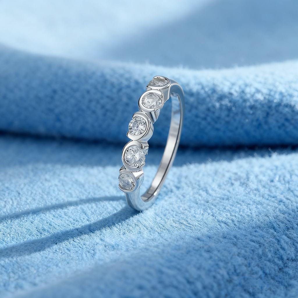 Minimalist Bubble Circle Zircon Ring – S925 Silver, Radiant & Refined
