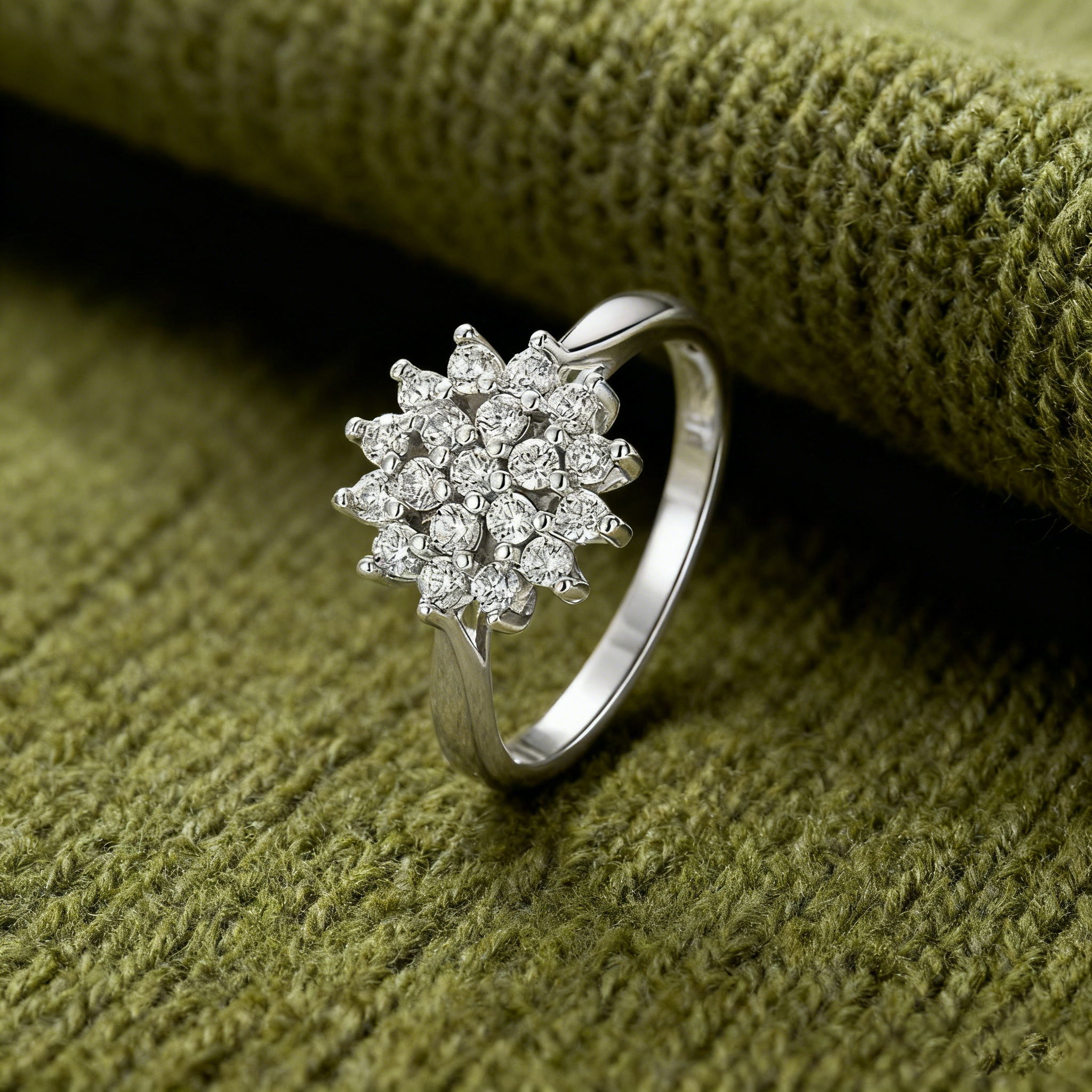 Sunflower Zircon Ring – S925 Silver, Radiance & Positivity