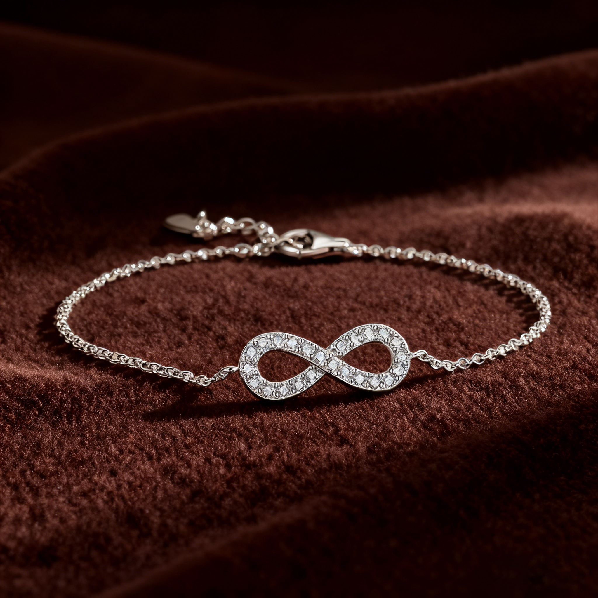 Eternal Love Möbius Zircon Bracelet – S925 Silver Sparkle