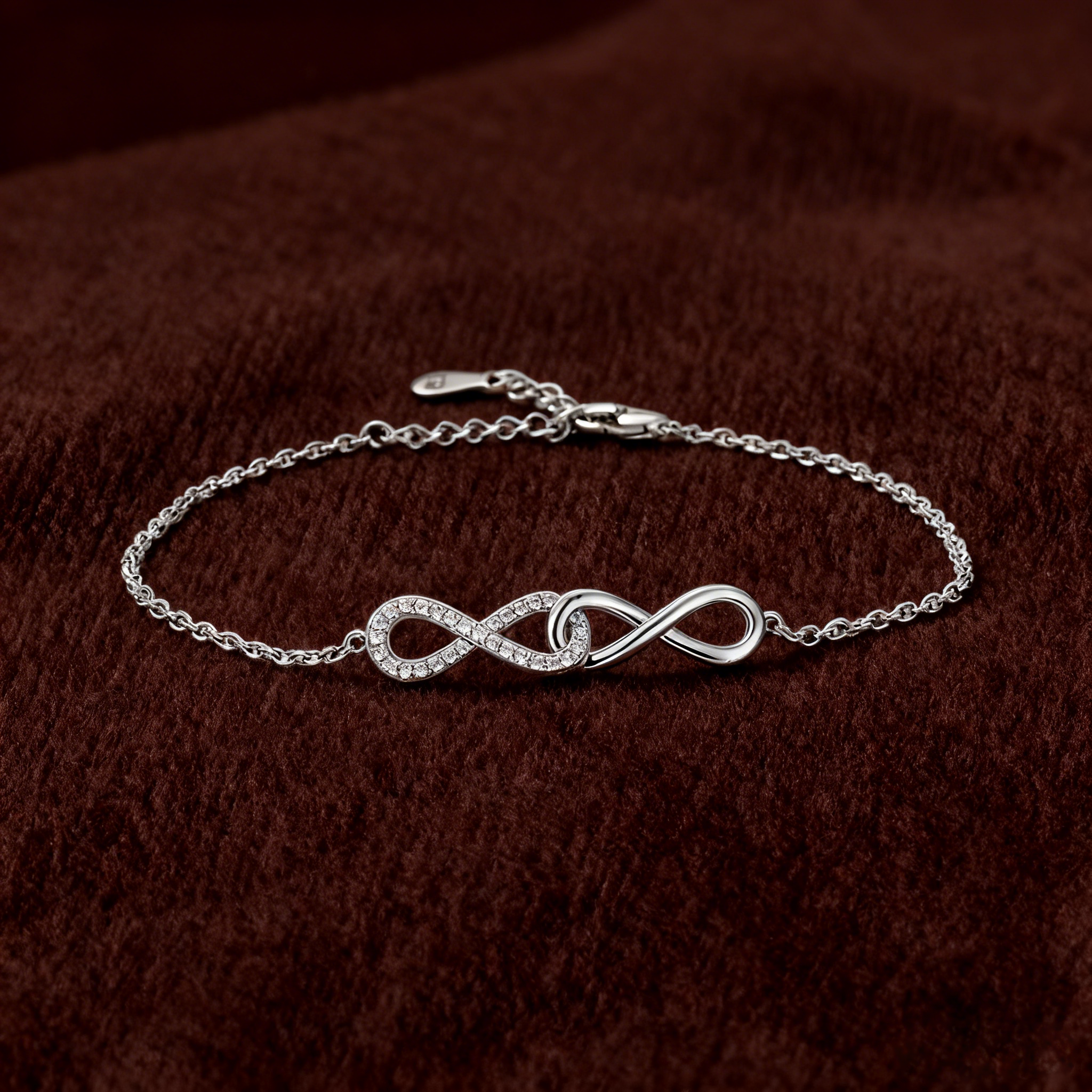 Double Möbius Zircon Bracelet – Infinite Love in S925 Silver