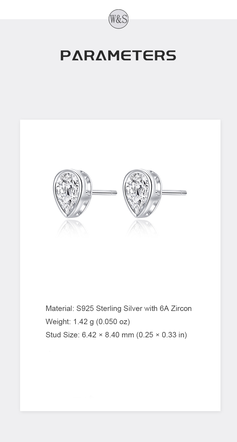 Radiant Teardrop Zircon Studs – S925 Silver, Grace & Warmth