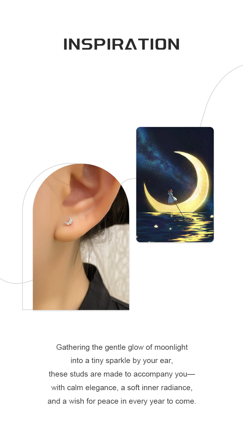 Moonlit Grace Zircon Studs – S925 Silver, Soft & Serene