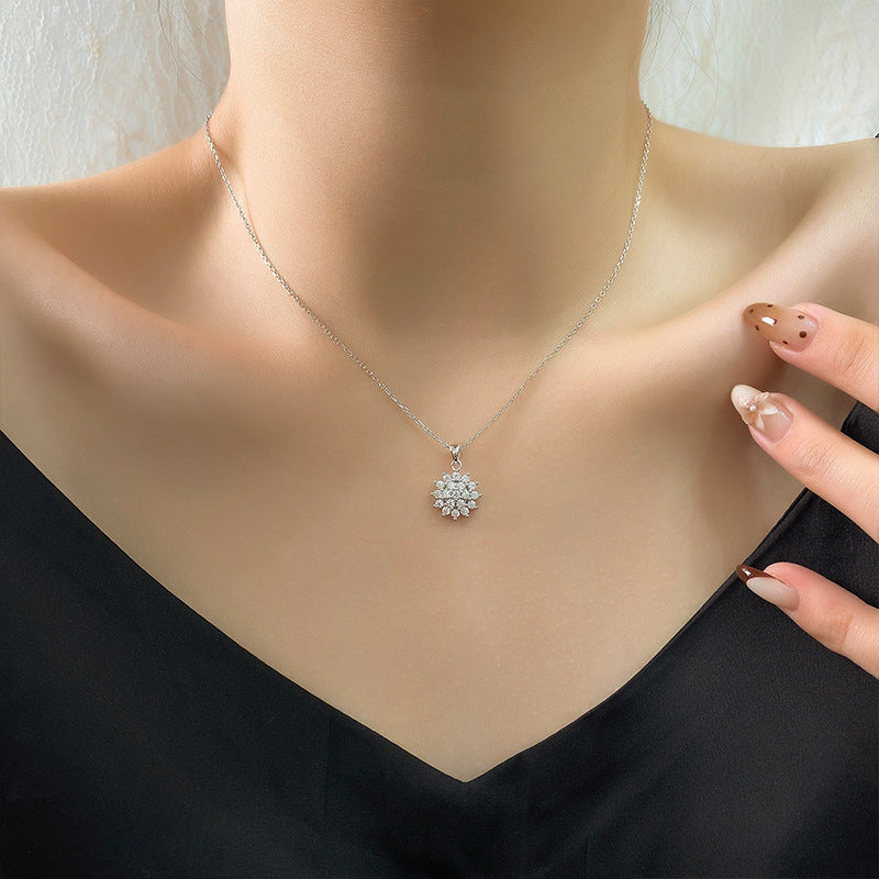 Radiant Sunflower Necklace – Full Pavé Sparkle