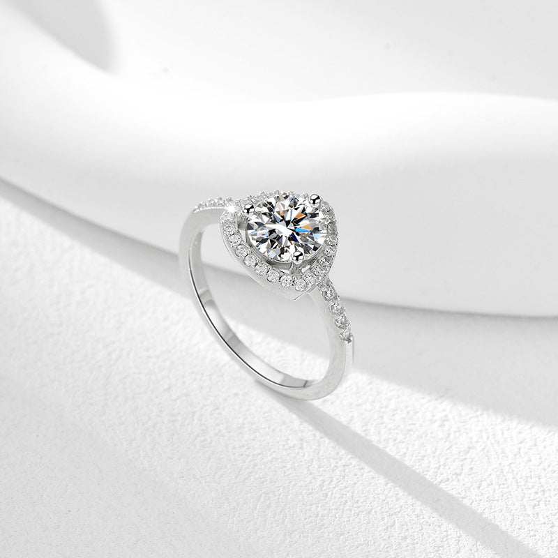 Triangular Facet Zircon Ring – S925 Silver, Eternal Love & Companionship