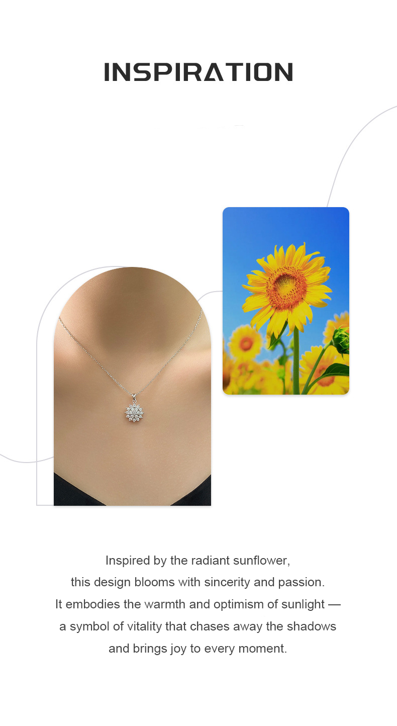 Radiant Sunflower Necklace – Full Pavé Sparkle