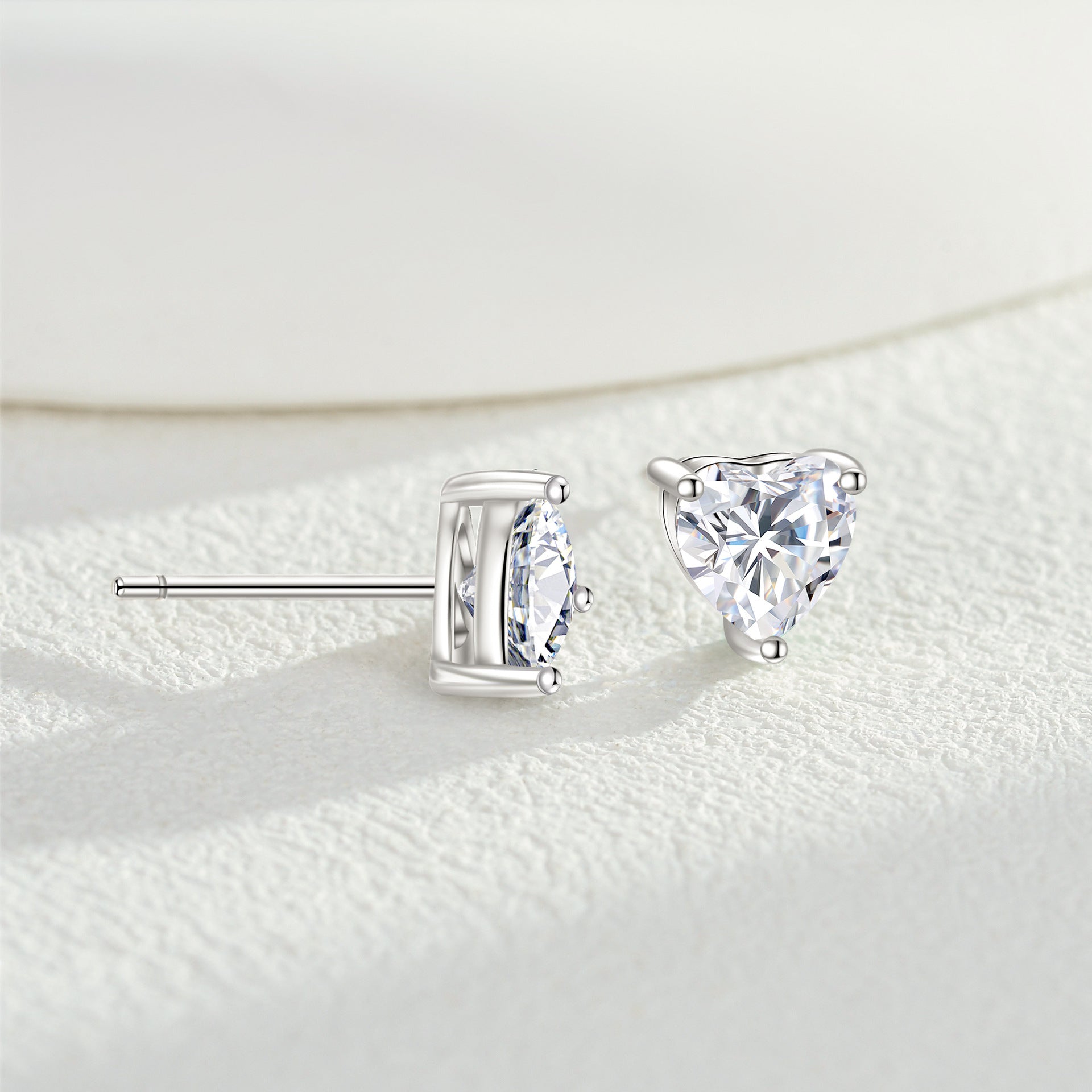 True Love Heart Studs – S925 Silver & 6A Zircon, Confession & Affection