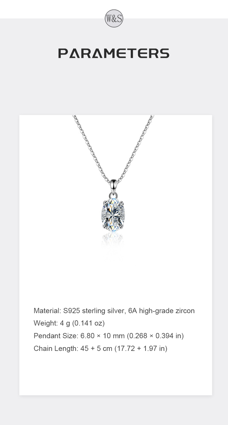 Classic Four-Prong Necklace – Sterling Silver & 6A Zircon