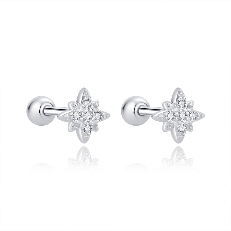 Radiant Star Zircon Studs – S925 Silver, Brilliance & Infinite Potential
