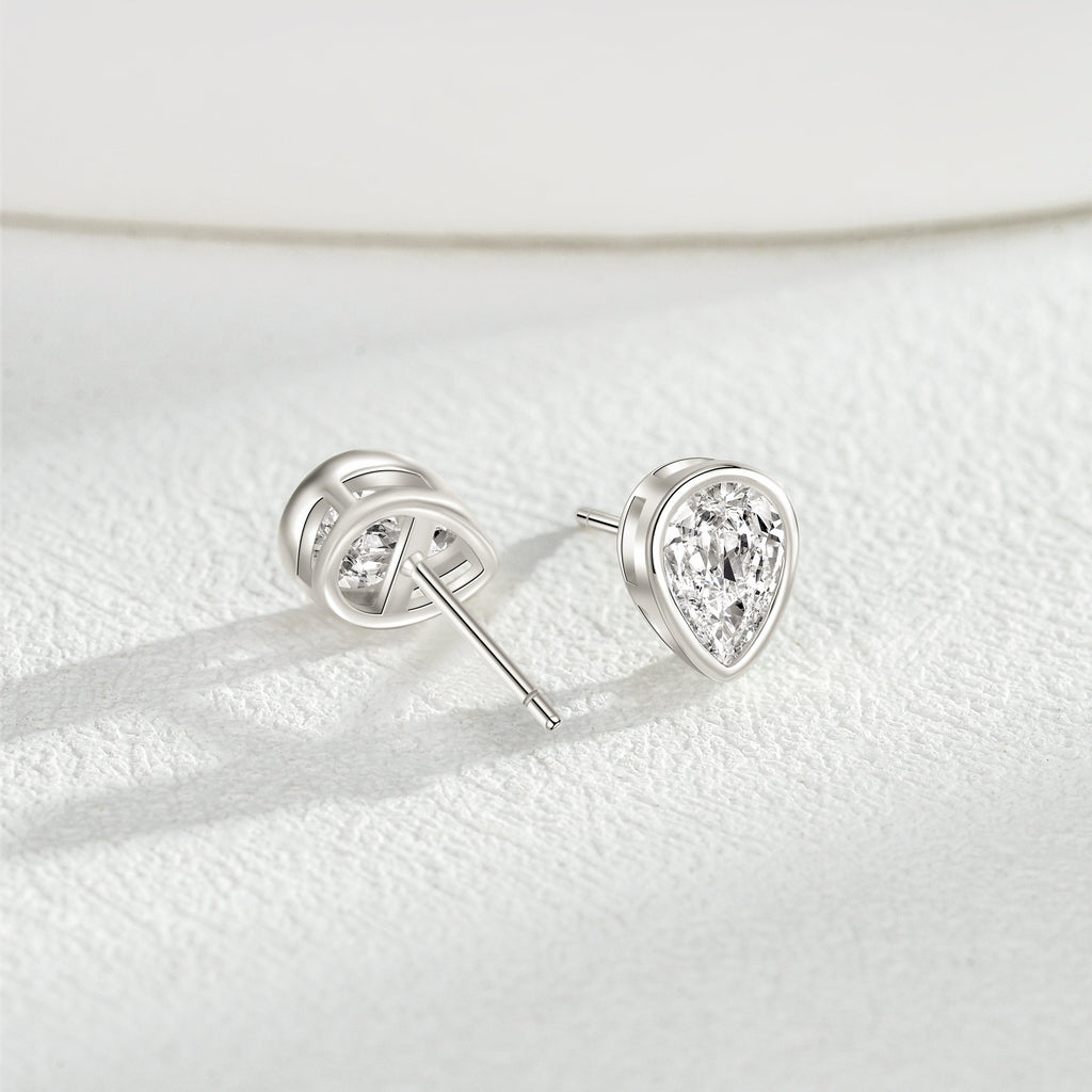 Radiant Teardrop Zircon Studs – S925 Silver, Grace & Warmth