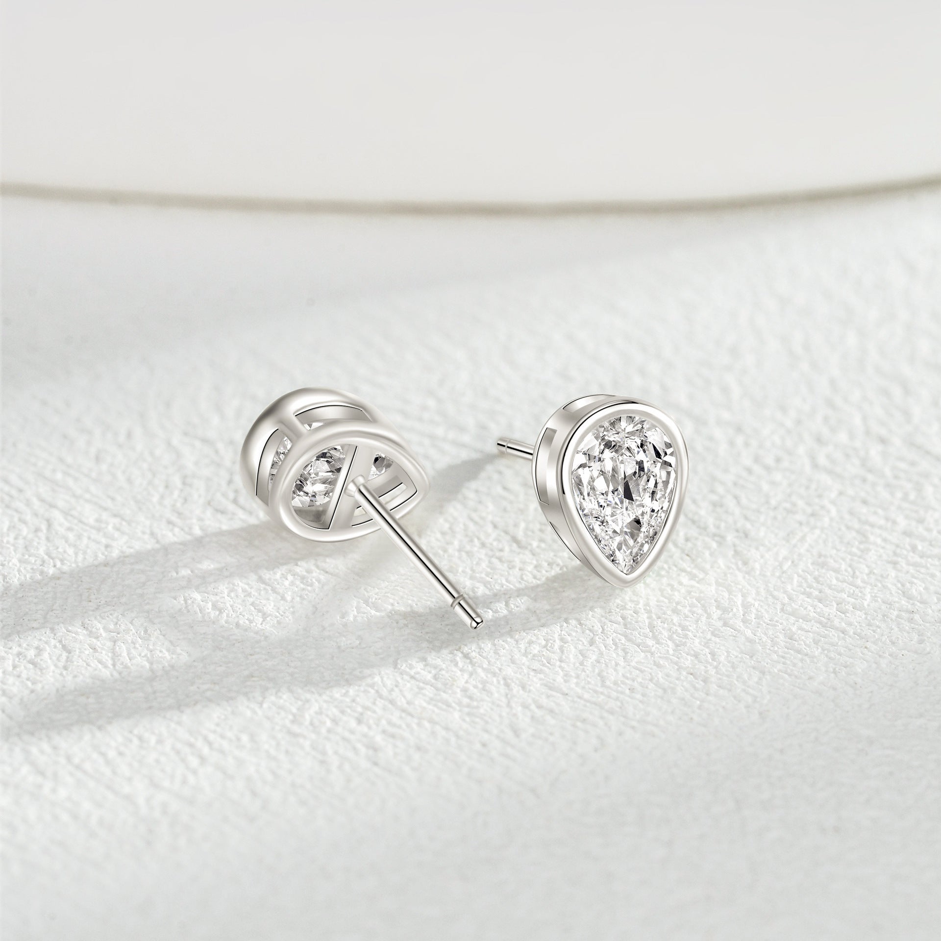 Radiant Teardrop Zircon Studs – S925 Silver, Grace & Warmth