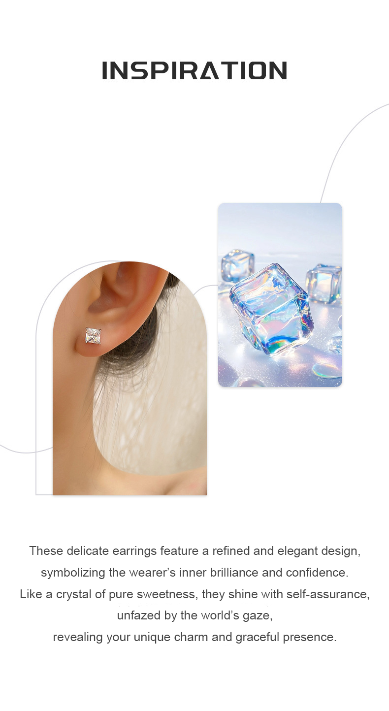 Crystal Glow Zircon Studs – S925 Silver, Elegant & Confident