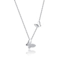 Dancing Double Butterfly Necklace – Sterling Silver & 6A Zircon