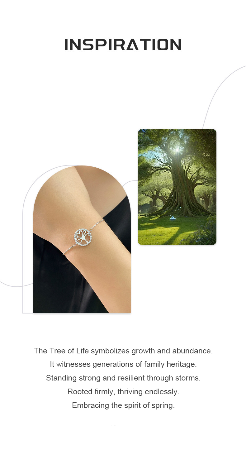 Tree of Life Zircon Bracelet – Growth & Resilience in S925 Silver
