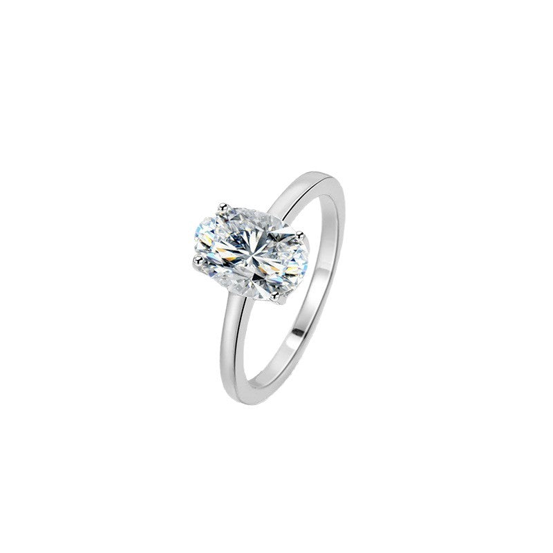 Timeless Four-Prong Zircon Ring – S925 Silver, Eternal Love Symbol