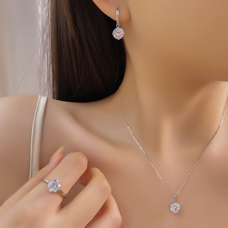 Eternal Circle Zircon Drop Earrings – S925 Silver, Commitment & Harmony