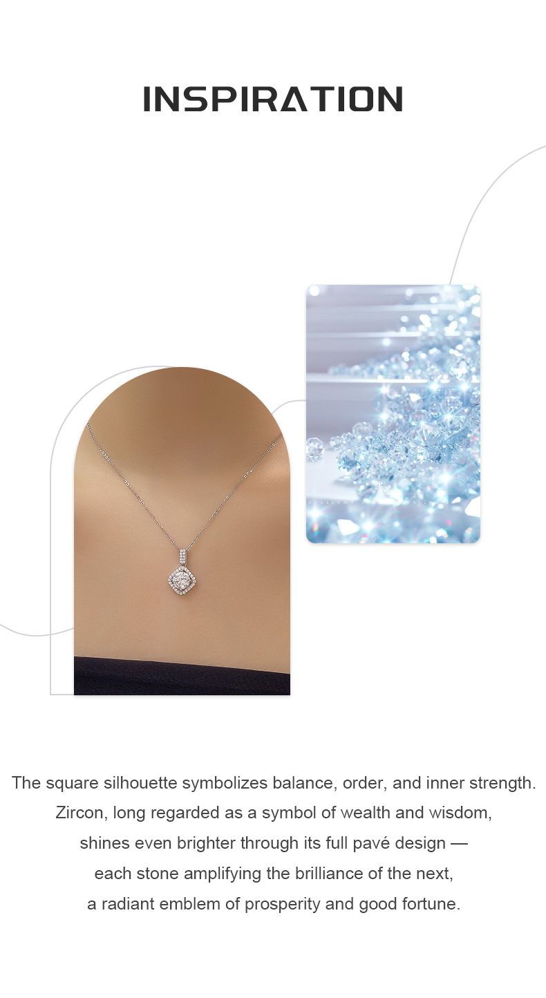 Elysian Necklace – Square Sparkle Harmony