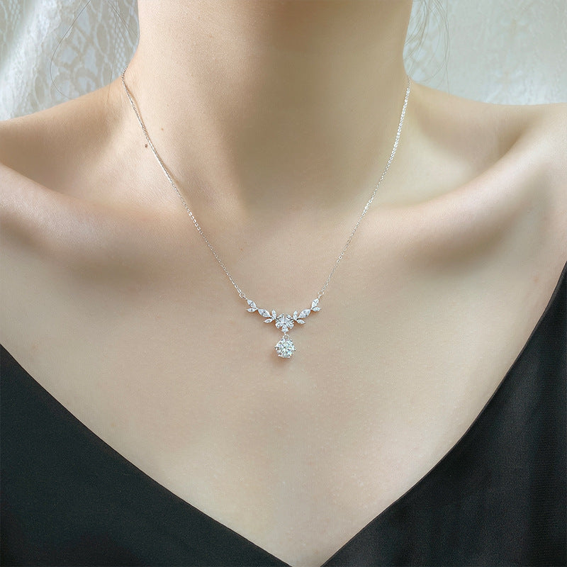 Blooming Wisteria Necklace – Sterling Silver, Moissanite & 6A Zircon