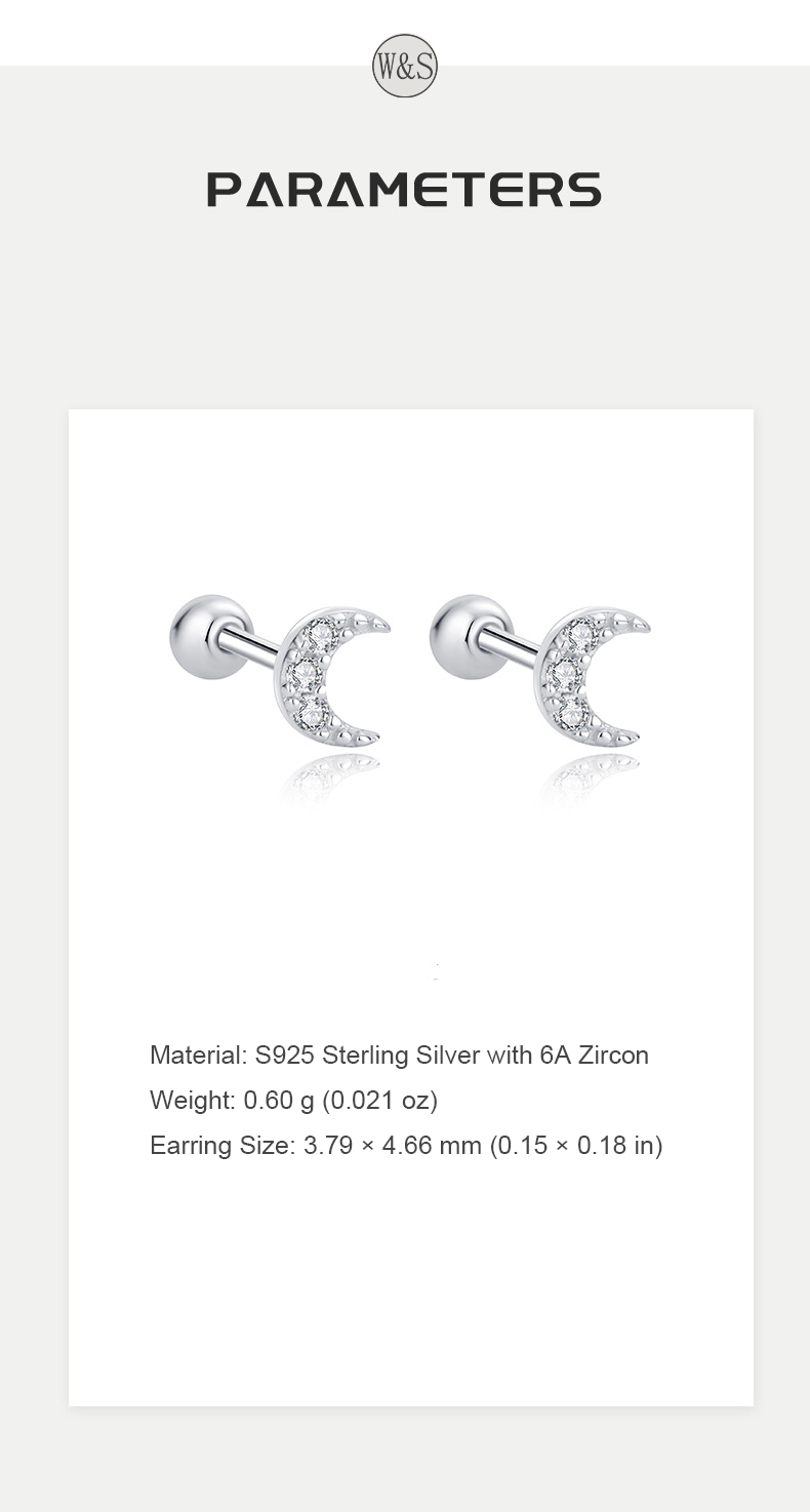 Moonlit Grace Zircon Studs – S925 Silver, Soft & Serene