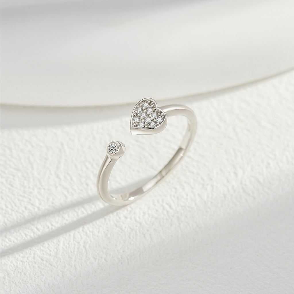 Confession Promise Zircon Ring – S925 Silver, Love & Devotion