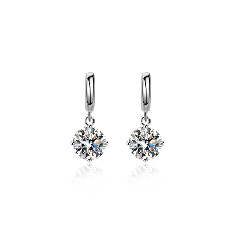 Eternal Circle Zircon Drop Earrings – S925 Silver, Commitment & Harmony