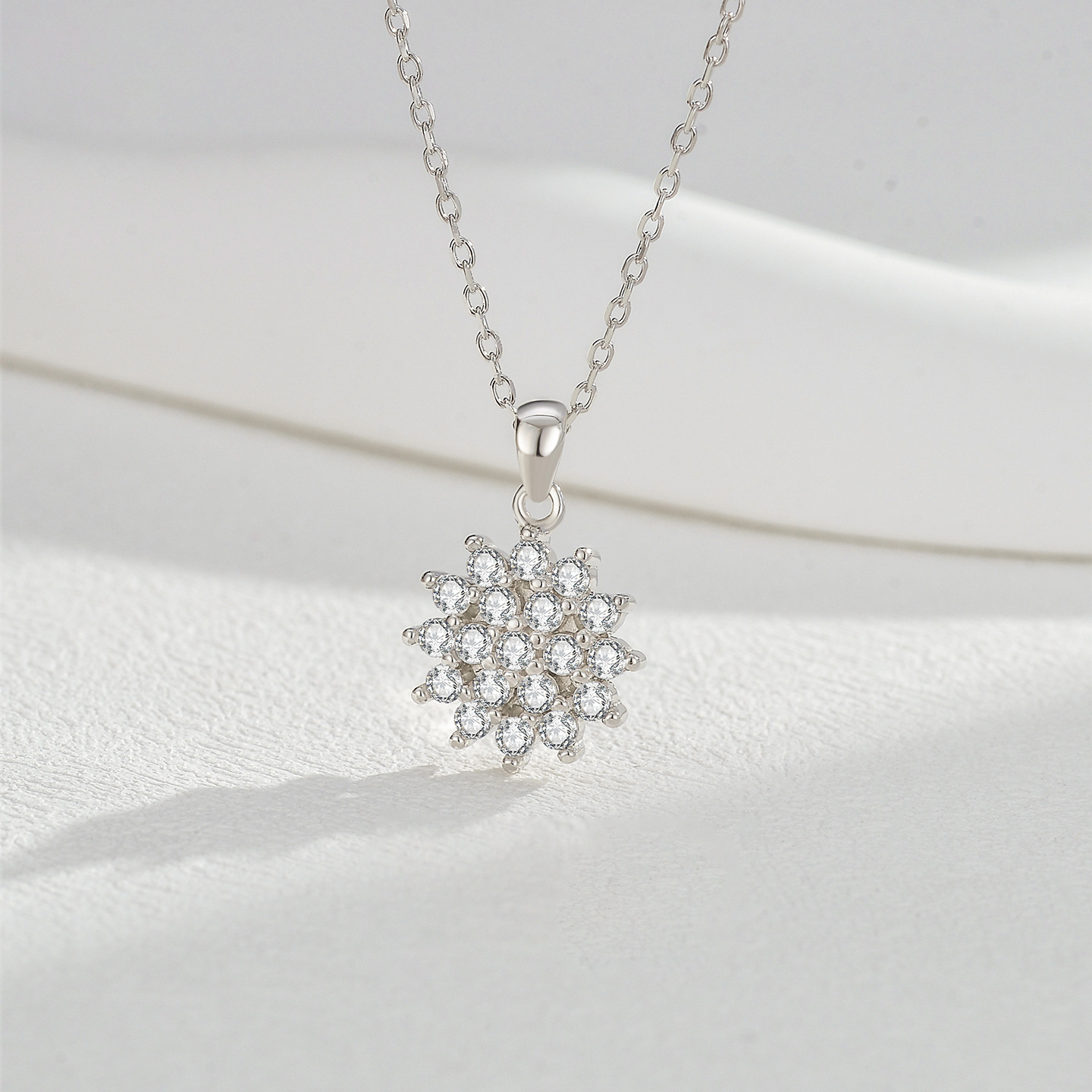 Radiant Sunflower Necklace – Full Pavé Sparkle