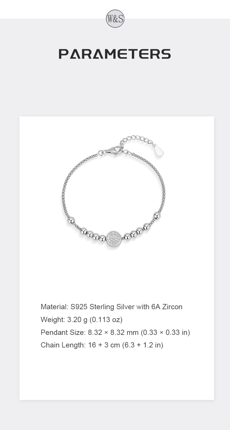 Complete Joy Zircon Bracelet – S925 Silver, Harmony & Small Blessings