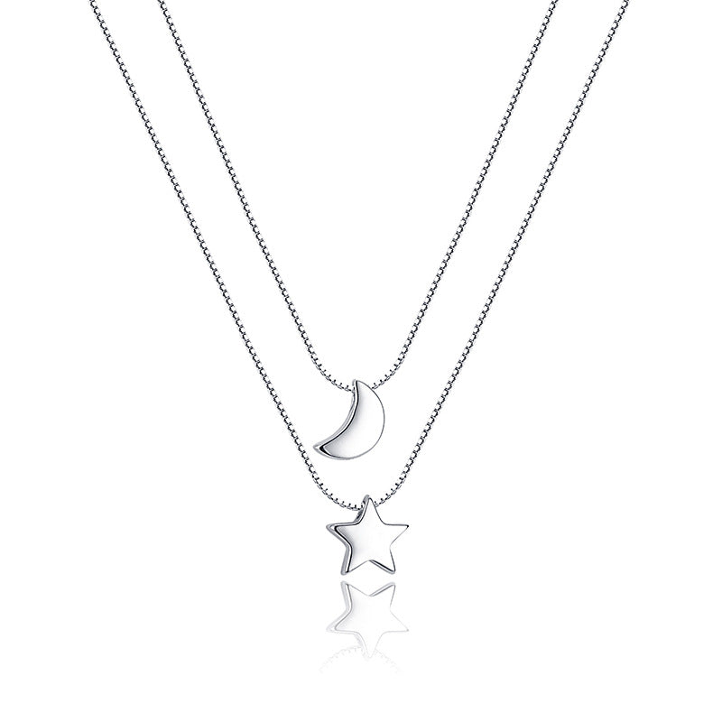 Celestial Duo Necklace – Moon & Star Layered