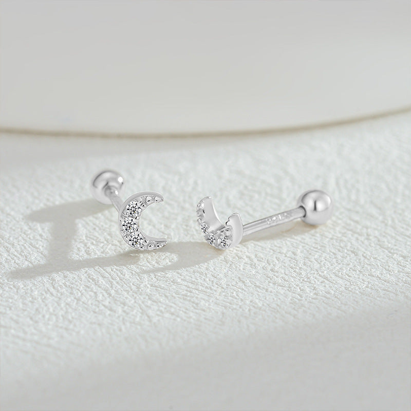 Moonlit Grace Zircon Studs – S925 Silver, Soft & Serene