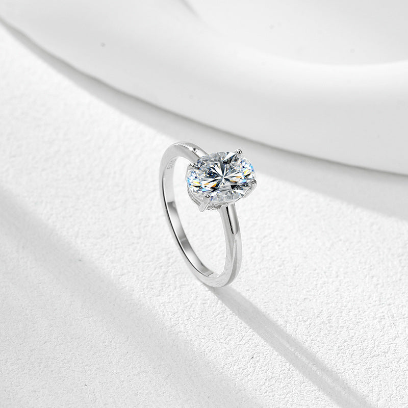 Timeless Four-Prong Zircon Ring – S925 Silver, Eternal Love Symbol