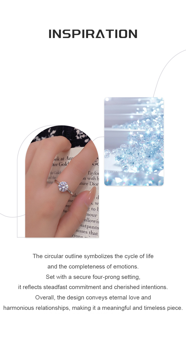 Eternal Circle Zircon Ring – S925 Silver, Love & Harmony
