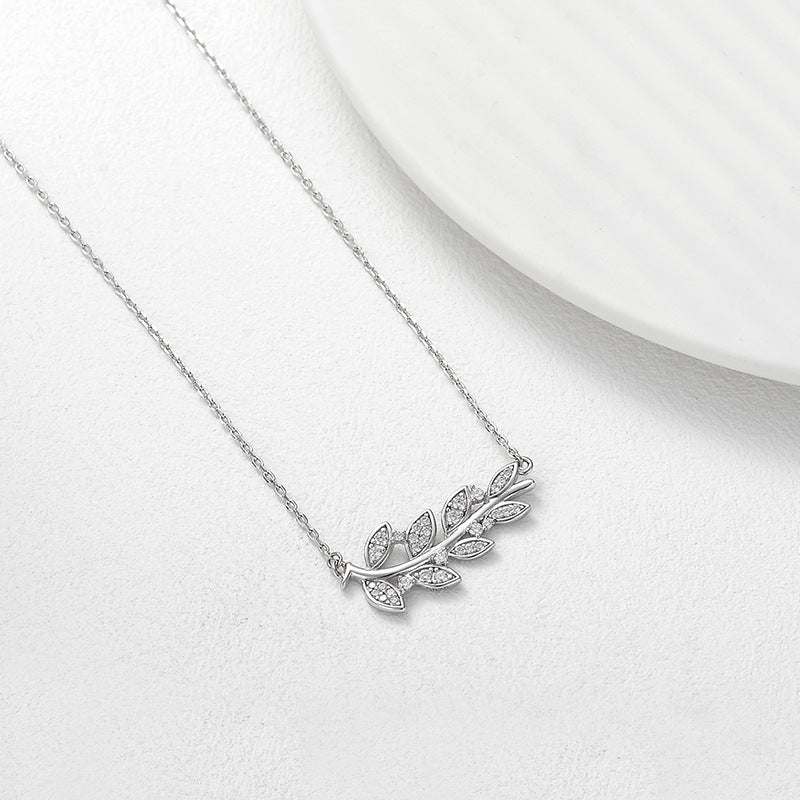 Golden Wheat Necklace – Sterling Silver & 6A Zircon