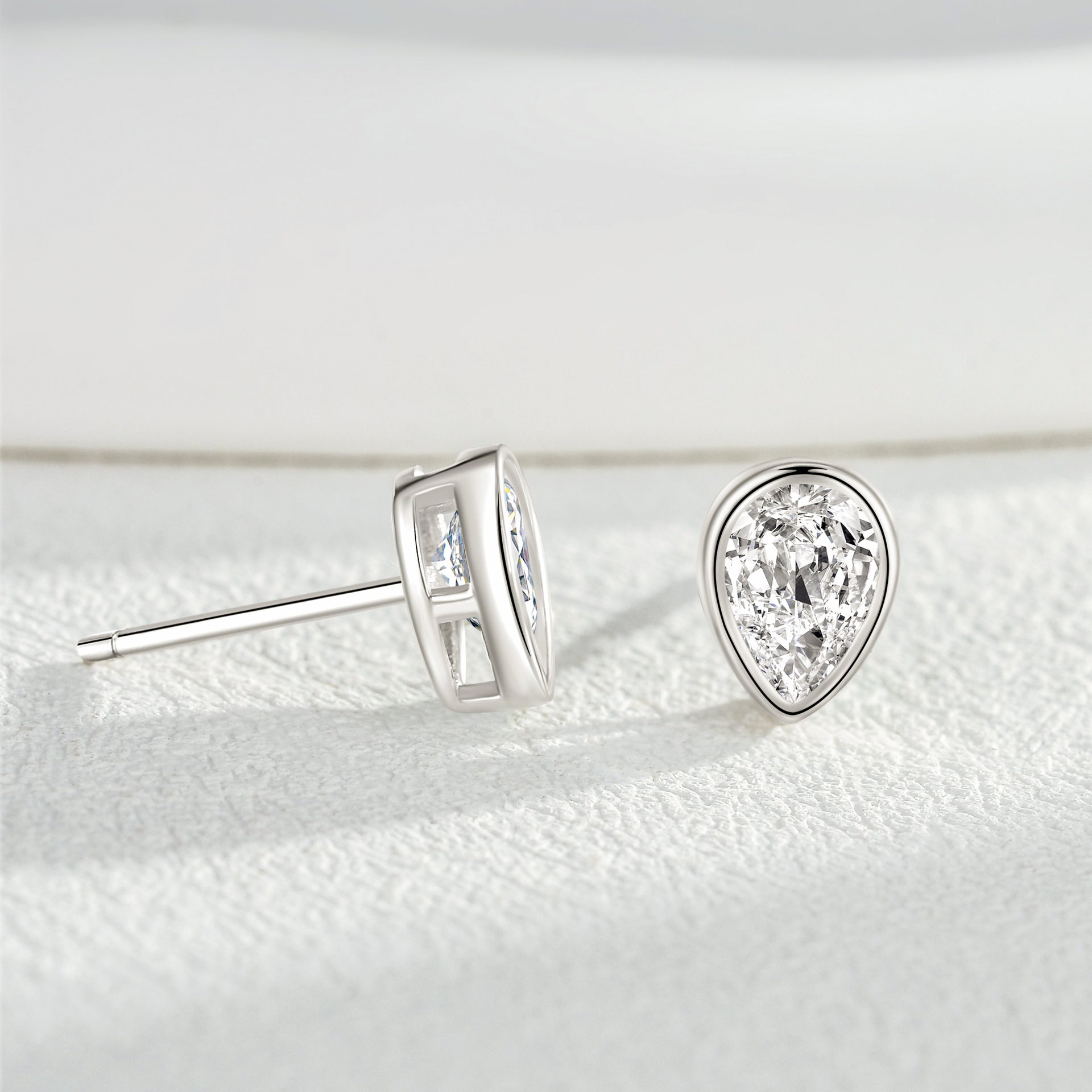 Radiant Teardrop Zircon Studs – S925 Silver, Grace & Warmth
