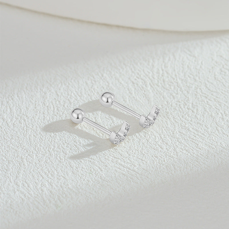 Moonlit Grace Zircon Studs – S925 Silver, Soft & Serene