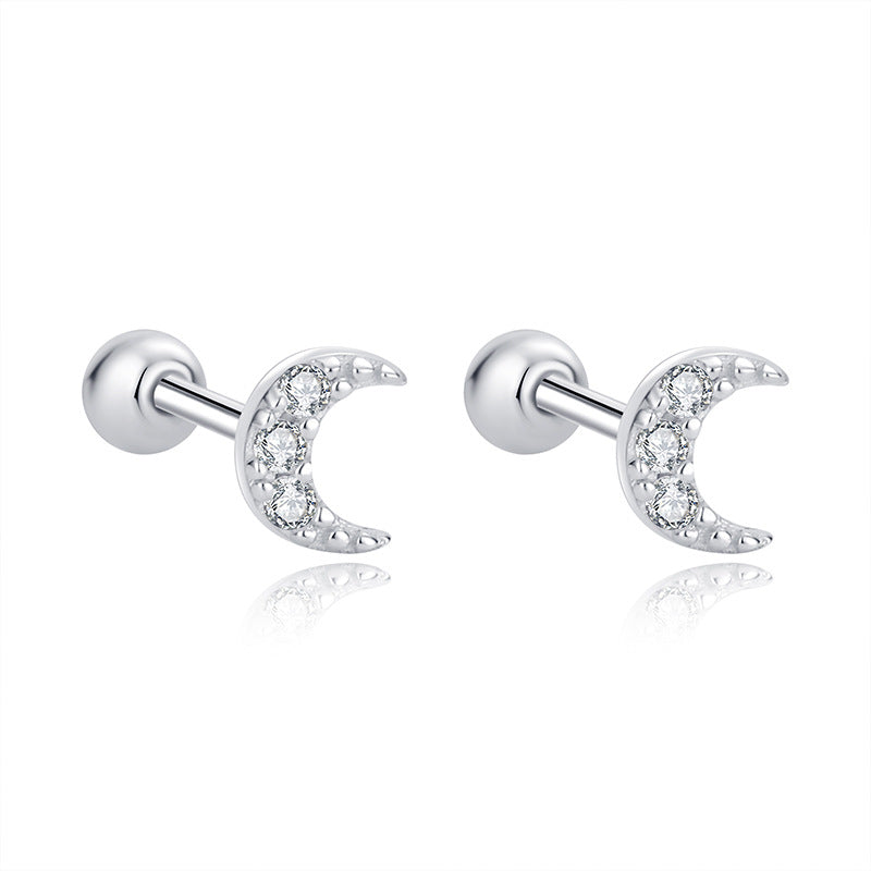 Moonlit Grace Zircon Studs – S925 Silver, Soft & Serene