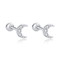Moonlit Grace Zircon Studs – S925 Silver, Soft & Serene