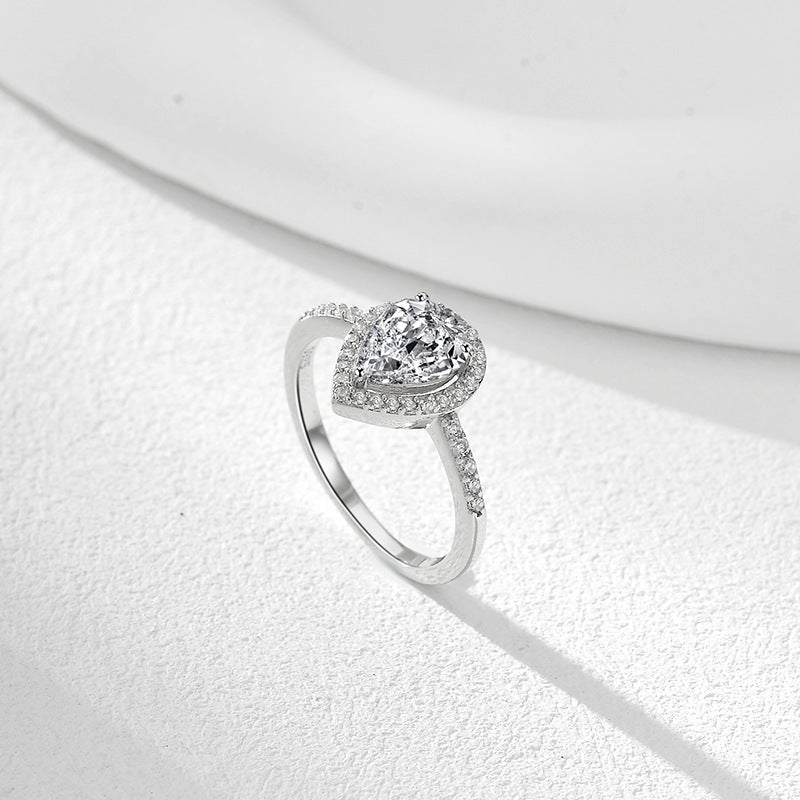 Marquise Sparkle Zircon Ring – S925 Silver, Unique & Bold Design