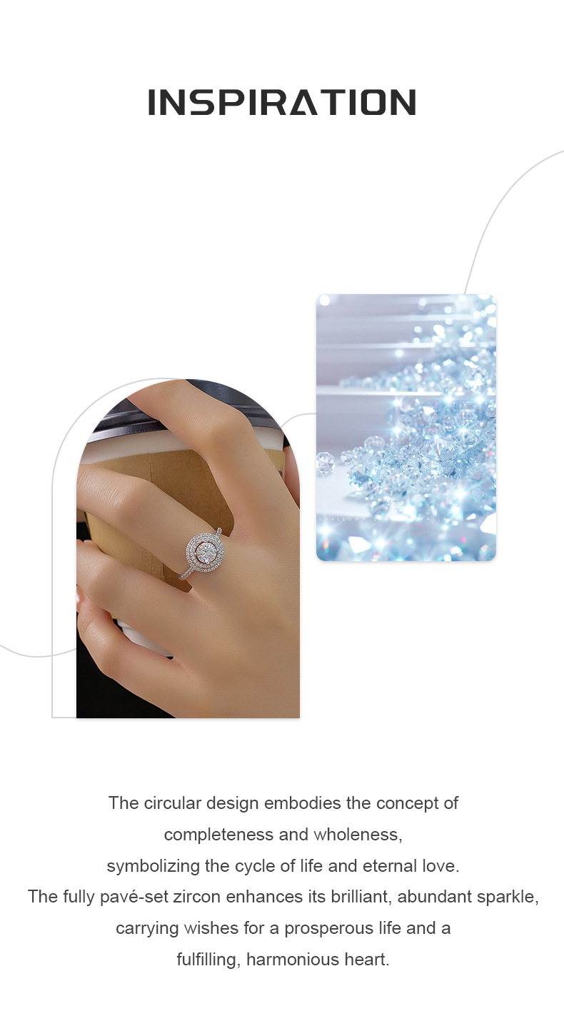 Complete Circle Pavé Zircon Ring – S925 Silver, Eternal Love & Harmony