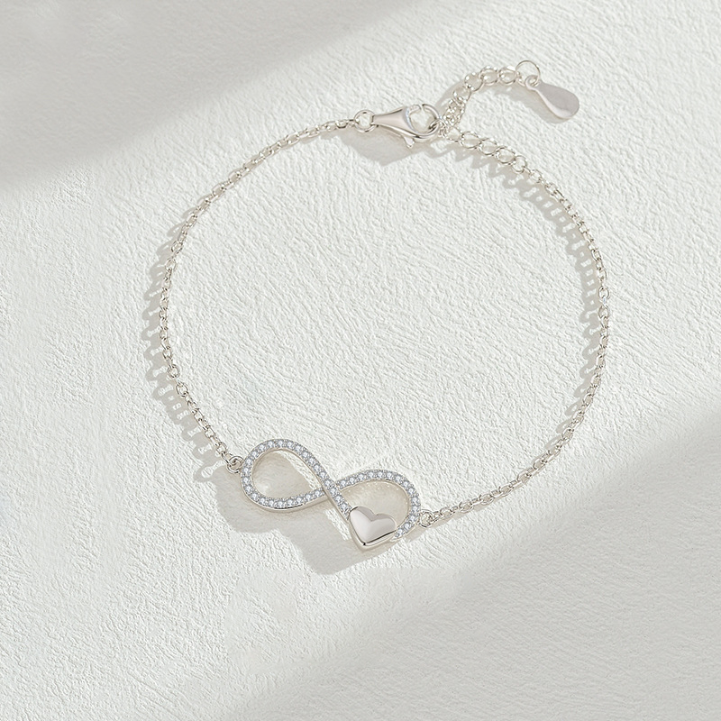 Möbius Love Zircon Bracelet – Infinite Connection in S925 Silver