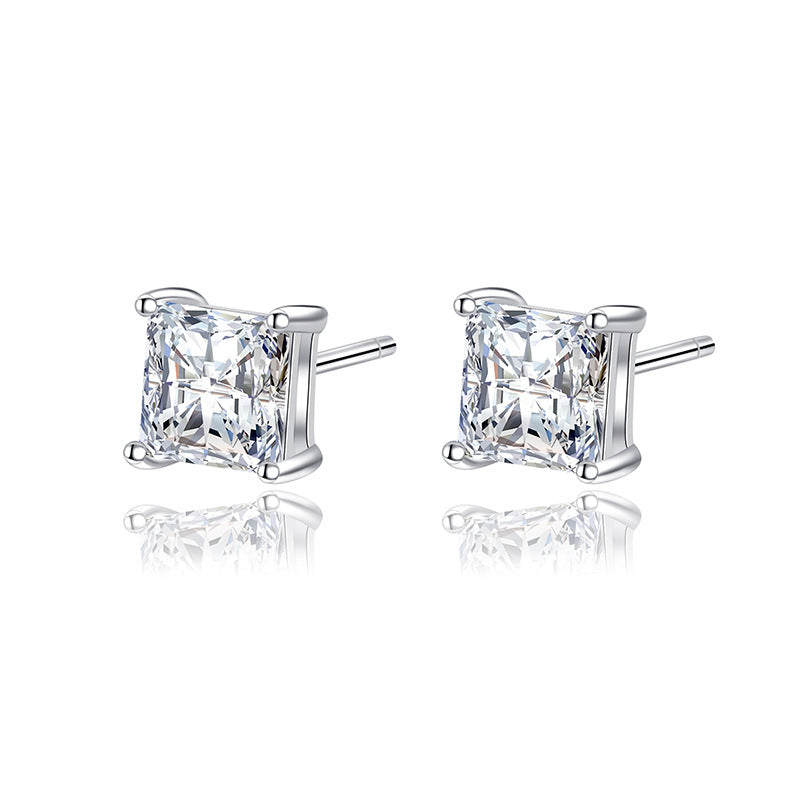 Crystal Glow Zircon Studs – S925 Silver, Elegant & Confident