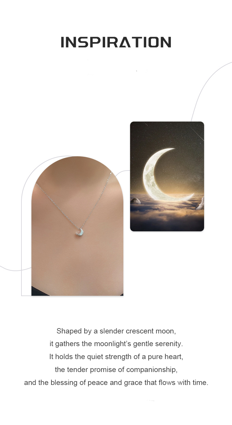 Luna Charm Necklace – Sterling Silver Moon