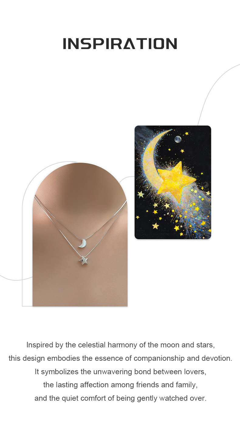 Celestial Duo Necklace – Moon & Star Layered